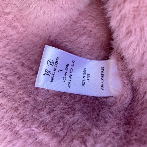 ASTR the Label Square Neck Faux Fur Fuzzy Sweater Pink Size Large - Picture 6 of 8